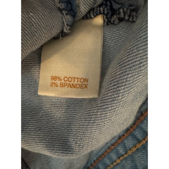 Avenue Jeans Light Wash Embroidered Rose Denim Jacket Size 14/16 Juniors Stretch - Picture 5 of 9